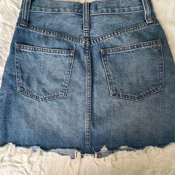 Madewell button front rigid A-line denim skirt women's size 25 - Picture 10 of 10